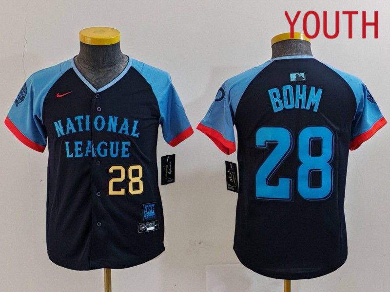 Youth Philadelphia Phillies #28 Bohm Blue All star 2024 Nike MLB Jersey style 4->youth mlb jersey->Youth Jersey